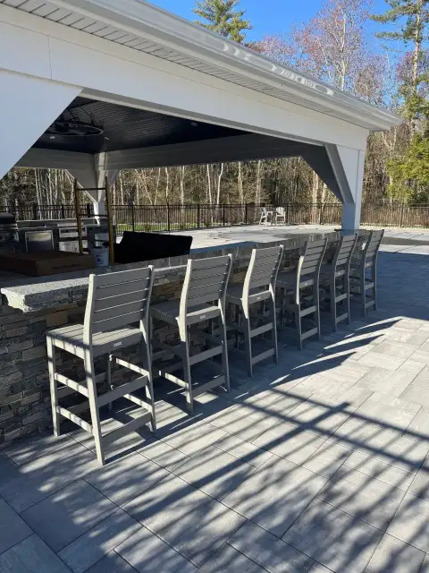 Covered outdoor bar and patio