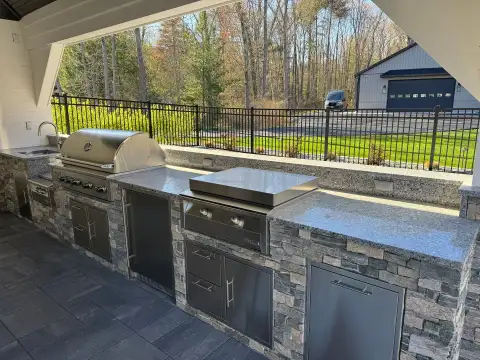 Stone outdoor kitchen