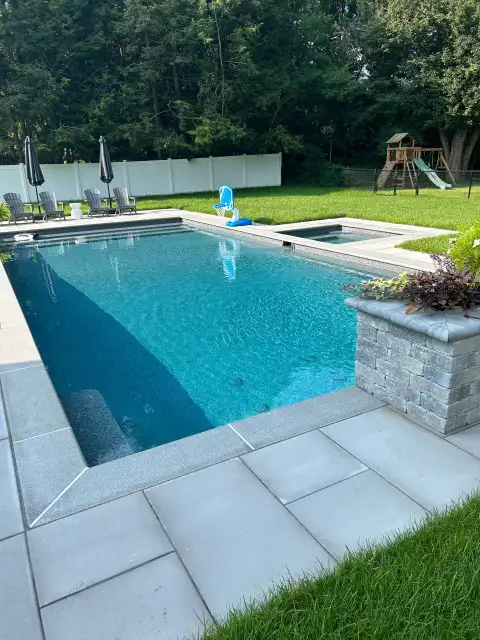 Pool and landscaped yard