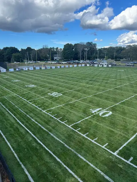Striped football field